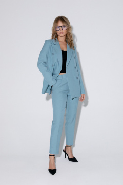 Костюм-двойка из жакета и брюк с высокой посадкой PiRS 5048 бирюзовый - фото 1