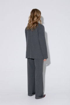 Костюм-тройка из широких брюк, жакета и жилета из текстиля PiRS 5234 графит - фото 4