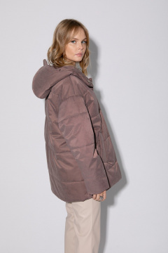 Стеганая оверсайз куртка с капюшоном и утеплителем PiRS 5381 какао - фото 4