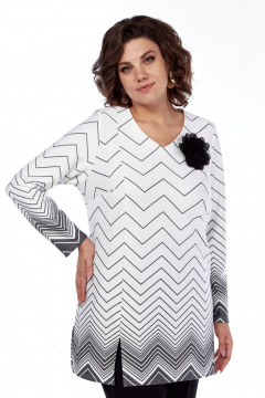 Демисезонный трикотажный блузон с разрезами и брошей Abbi 4048 - фото 1