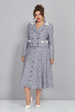 Демисезонный комплект из пиджака и платья из трикотажа Mira Fashion 5465 - фото 1