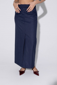 Костюм-двойка приталенного двубортного жакета и макси-юбки PiRS 5435 синий - фото 4