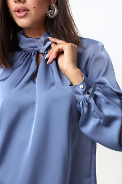 Демисезонная блуза из струящейся ткани с воротником-стойкой LM М93 - фото 4