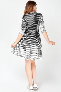 Платье с рельефами и встречными складками из текстиля La rouge 51351 черно-белый - фото 3