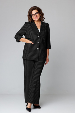 Двухпредметный костюм с жакетом и брюками-широкими ALEZA 1213 черный - фото 2