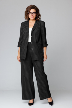 Двухпредметный костюм с жакетом и брюками-широкими ALEZA 1213 черный - фото 1