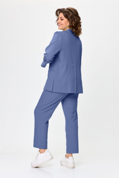 Демисезонный костюм из текстиля с асимметричным жакетом ALEZA 1211.1 синий_меланж - фото 5