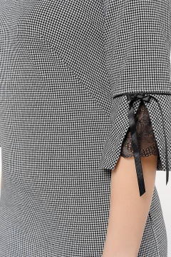 Платье полуприлегающего силуэта из трикотажа с кружевом La rouge 5278 гусиная-лапка - фото 5