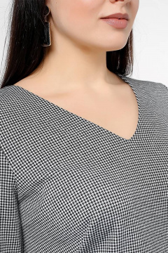 Платье полуприлегающего силуэта из трикотажа с кружевом La rouge 5278 гусиная-лапка - фото 4