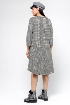 Платье прямого силуэта из жаккардового текстиля La rouge 5294 клетка - фото 3