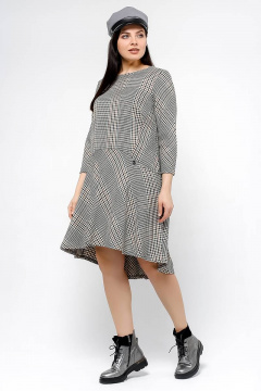 Платье прямого силуэта из жаккардового текстиля La rouge 5294 клетка - фото 2