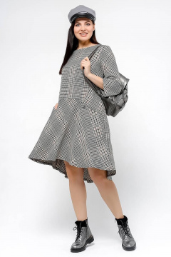 Платье прямого силуэта из жаккардового текстиля La rouge 5294 клетка - фото 1