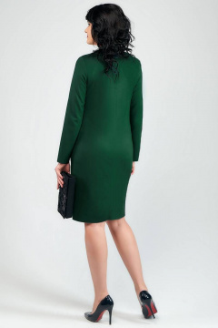 Платье прямое из искусственной замши с кокетками La rouge 52180 малахит - фото 2
