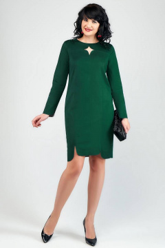 Платье прямое из искусственной замши с кокетками La rouge 52180 малахит - фото 1