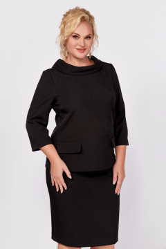 Черный костюм 2-ка из текстильной ткани с разъёмной застежкой Swallow 762.1 черный - фото 4