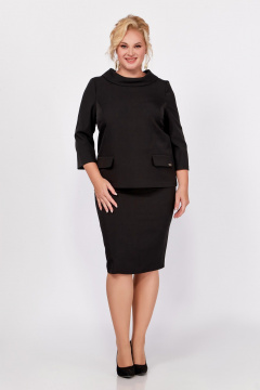 Черный костюм 2-ка из текстильной ткани с разъёмной застежкой Swallow 762.1 черный - фото 1