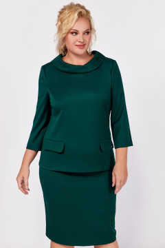 Зеленый костюм 2-ка из мягкой поливискозной ткани Swallow 762.2 изумруд - фото 5