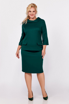 Зеленый костюм 2-ка из мягкой поливискозной ткани Swallow 762.2 изумруд - фото 1