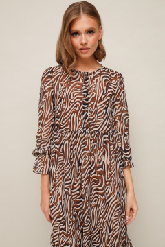 Легкое шифоновое платье с принтом и воланом PUR PUR 11-334/2 - фото 4