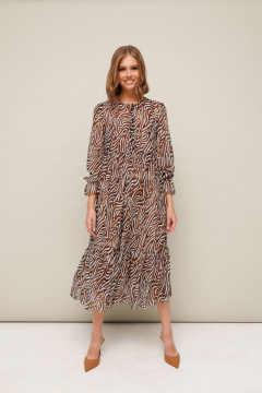 Легкое шифоновое платье с принтом и воланом PUR PUR 11-334/2 - фото 3