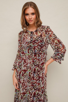 Платье из шифона с абстрактным принтом и воланом PUR PUR 11-334/3 - фото 4