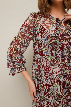 Платье из шифона с абстрактным принтом и воланом PUR PUR 11-334/3 - фото 2