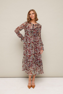 Платье из шифона с абстрактным принтом и воланом PUR PUR 11-334/3 - фото 1
