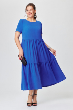 Летнее синее платье из текстиля длиной 125 см DaLi 5711 василек - фото 2
