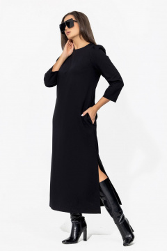 Платье миди в стиле бохо с нагрудными вытачками и карманами Gold Style 2669 черный - фото 5