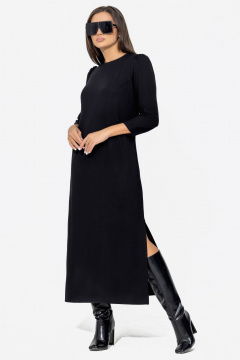 Платье миди в стиле бохо с нагрудными вытачками и карманами Gold Style 2669 черный - фото 3