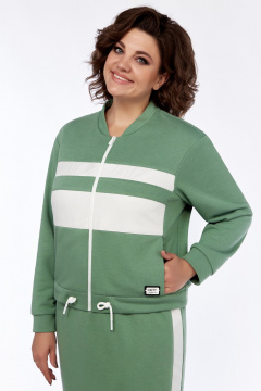 Спортивный костюм из трикотажа и плащевки жакет и юбка БагираАнТа 976 - фото 4