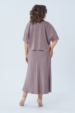 Фиолетовое платье и жакет с кружевными деталями Диомант 2003 капучино - фото 4