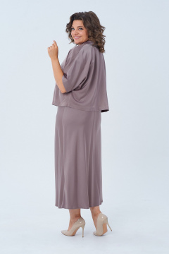 Фиолетовое платье и жакет с кружевными деталями Диомант 2003 капучино - фото 5