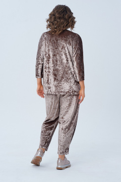 Комплект брюк и кардиган из бархатного трикотажа Диомант 1993 беж - фото 4