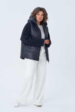 Демисезонная куртка на молнии с объемным капюшоном Диомант 2010 черный - фото 2