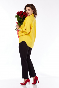 Рубашка с вырезом капля, с бантиками из хлопка Grace for you 009 желтый - фото 5