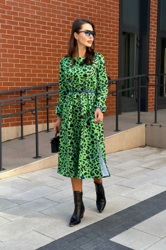 Зеленое платье с плотной тканью и цифровым принтом Pavlova 177 - фото 2