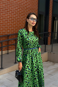 Зеленое платье с плотной тканью и цифровым принтом Pavlova 177 - фото 3