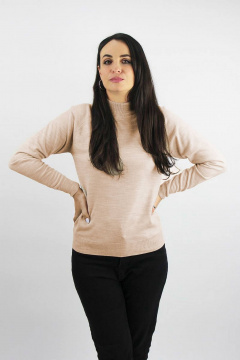 Демисезонный прямой свитер реглан с воротником-стойкой Полесье С3316-15 5С1754-Д43 158,164 топленое_молоко - фото 1