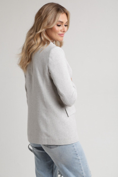 Жакет свободный в стиле деловой классики из хлопка Your size 2234 светло-серый - фото 4