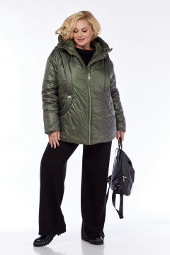 Куртка плащевая демисезонная с рельефами и карманами Диомант 1997 зелень - фото 1