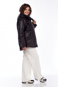 Куртка плащевая оверсайз с капюшоном и рельефами Диомант 1997 черный - фото 4