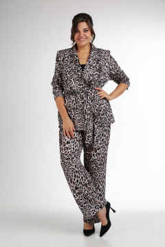 Модельный женский костюм-двойка леопардового принта Tensi 380 леопардовый_принт - фото 1