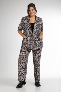 Модельный женский костюм-двойка леопардового принта Tensi 380 леопардовый_принт - фото 2