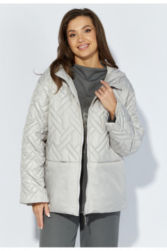 Серую демисезонную куртку с капюшоном и вышивкой TAiER 1300 - фото 4