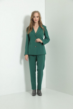 Зеленые брюки демисезонные с высокой талией и карманами AMORI 5118 зеленый - фото 1