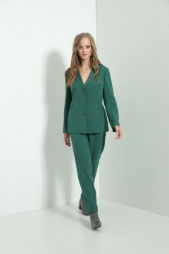 Зеленые брюки демисезонные с высокой талией и карманами AMORI 5118 зеленый - фото 2