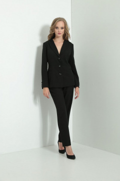 Черные брюки демисезонные с высокой талией и карманами AMORI 5118 черный - фото 1