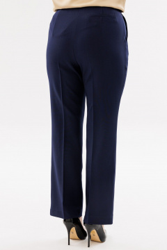 Деловые брюки из текстиля с стрелками и складками на талии ANIDEN 112-2 темно-синий - фото 5