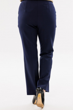 Деловые брюки из текстиля с стрелками и складками на талии ANIDEN 112-2 темно-синий - фото 4